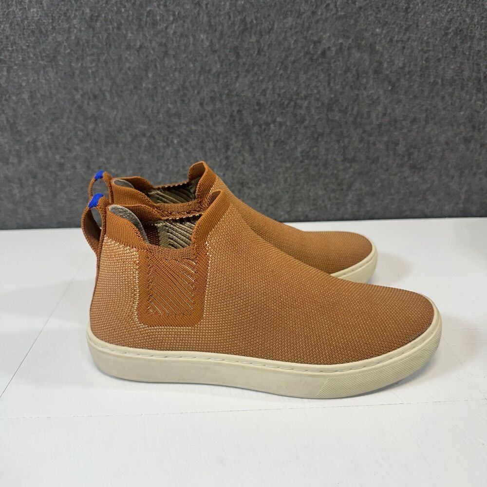 Rothy's The Chelsea Hi Top Sneakers Fawn Textile Comfort Shoes Women’s 5.5 B12